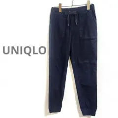 【美品】ユニクロ デニムジャージーボトムス ジョガーパンツ S インディゴ