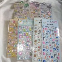 オバケーヌまとめ売り3Dシール5点 透明タイプ(^^)プチミニ2点 計7点