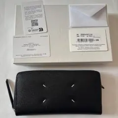 小銭入付 メゾンマルジェラ グレイニーカーフレザー ジップ財布