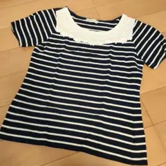 earth music&ecology ボーダー 半袖カットソー Sのサムネイル
