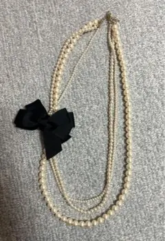 リボン付きパールネックレス 3連 スナイデル レッセパッセ