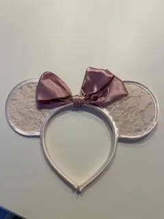 ディズニーカチューシャ ピンク レース