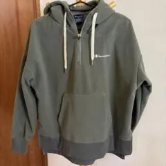 Champion フード付きパーカー オリーブグリーン