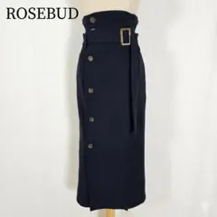 ROSEBUD ハイウエスト ベルト付き ラップ風 ロングスカート レディースSのサムネイル