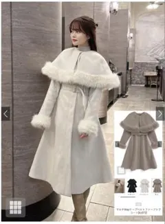 グレイル GRL マルチWayケープベルトファーフレアコート[kz572]