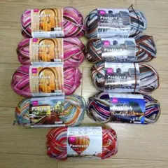 DAISO ダイソー Postcard ポストカード毛糸 5色9玉セット