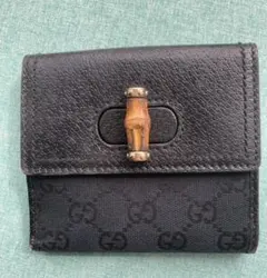 GUCCI グッチ 財布　バンブー　キャンバス