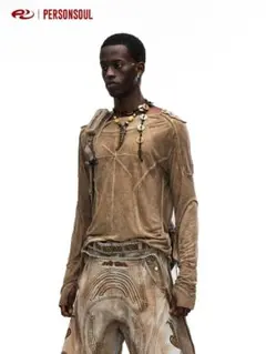 PERSONSOUL* 26ss Light And Thin Top ブラウン