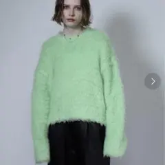 ROSEBUDモヘアニットプルオーバー/ライムグリーン/個性的