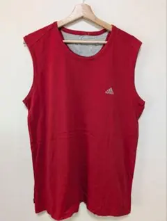 adidas ノースリーブ レッド M相当 スポーツ トレーニング ランニングのサムネイル