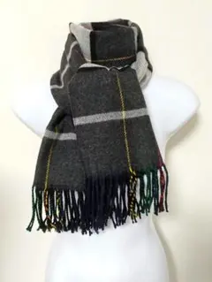 BEAMS タータンチェック フリンジマフラー 大判 ユニセックス 秋冬