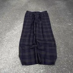 90s vintage wide wool slacks ツータック チェックのサムネイル