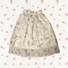 【本日削除】earth music&ecology 花柄スカート アイボリー 白