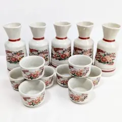 九谷焼 徳利 5個 お猪口 8個 まとめ売り セット レトロ お正月