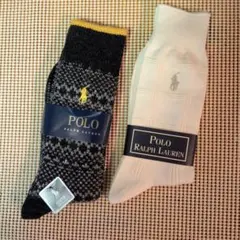 Polo Ralph Lauren 白、黒ソックス 2足セット 25-26 cm