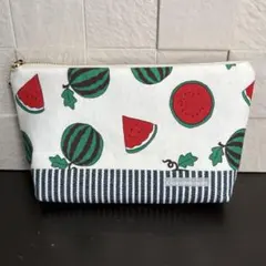 【ハンドメイド】ファスナーポーチ・裏地/内布付きポーチ