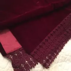 ベルベット  ショール  ボルドー色　着物