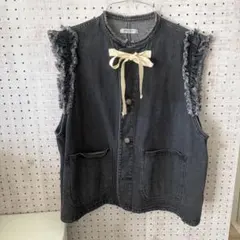 ★美品 FREAK'S STORE フリルデニムベスト