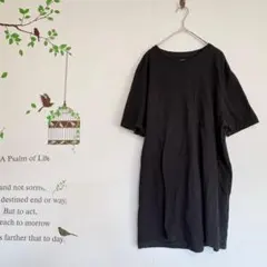 GAP /半袖ロングTシャツ 胸ポケット 黒 綿100% L