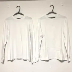 UNIQLO U ホワイト 長袖カットソー M ヒートテック　2枚セット
