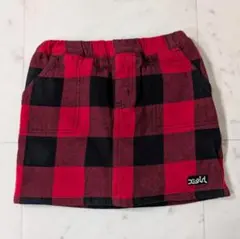 エクスガールステージ ブロックチェックスカート 120cm 赤黒 X-girl