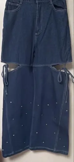 MAJESTIC LEGON サイドスリットビジューデニムパンツのサムネイル