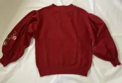 赤 長袖ニットセーター Sサイズ