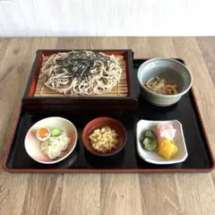 食品サンプル まるで本物実物大 ざるそば 天ざる そば 蕎麦 薬味 揚げ玉 御膳
