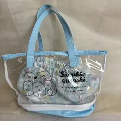 すみっコぐらし プールバッグ 透明　水色