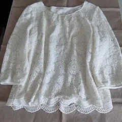 ホワイトレース長袖ブラウス