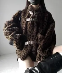 me+em select レオパードボリュームファーコート