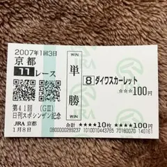 【期限切れ単勝馬券】　新馬競走　ダイワスカーレット　ウマ娘 ウマ娘 プリティーダービー ダイワスカーレット