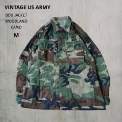 【米軍実物】US ARMYウッドランド迷彩 BDUジャケットMウッドランドカモ柄
