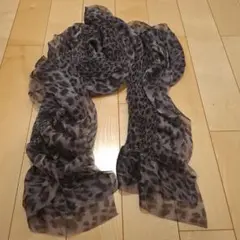スカーフ　リブ　ヒョウ柄