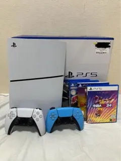 PS5 箱付き‼️コントローラ２つ　カセット4本付き
