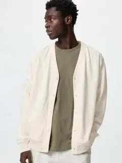 UNIQLO エアリズムコットンカーディガン　ナチュラルLサイズ