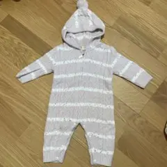 美品　ジェーラートピケ　ベビー　ロンパース 80-90 ストライプ