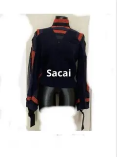 Sacai 濃紺トップス　レース　シースルー　サカイのサムネイル