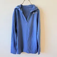 SENTA フード付きパーカー 青　ユニセックス　Vネック　春　秋　冬　スポーツ