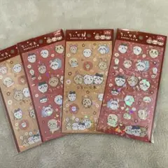 ちいかわホログラムシール4枚セット　ハチワレ　ウサギ　モモンガ　シーサー　カニ