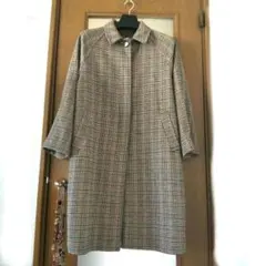 GU チェック柄 コート ブラウン系　XL