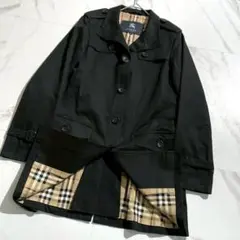 美品✨バーバリーロンドン　トレンチコート　ノバチェック　ブラック　38