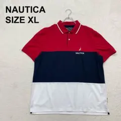 【美品】ノーティカ　NAVTECH ポロシャツ　トリコロール　ゆるだぼ（1684