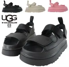 UGG W GOLDEN GLOW ブラック厚底サンダル