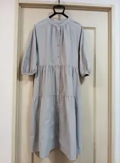 セルフサービス　バンドカラー　ティアードワンピース