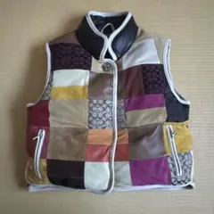 【値下げ】COACH Kids パッチワークベスト S