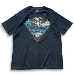 希少】90s ハーレーダビッドソン Tシャツ 両面プリント 墨黒 USA製 