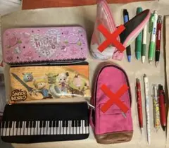 ペンケース3個とシャーペン9本