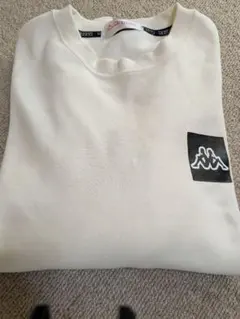 Kappa ホワイト クルーネック トレーナー、一度着用LLサイズ
