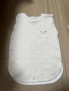 ホワイト動物柄ベビー用スリーパー